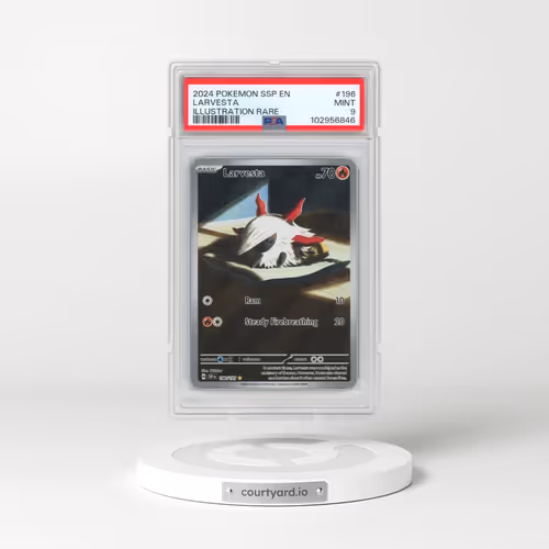 2024 Pokémon Ssp EN-Surging Sparks #196 Larvesta - Illustration Rare (PSA 9 MINT)