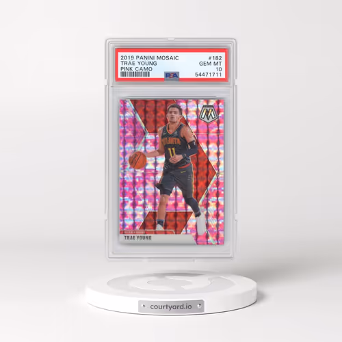 2019 Panini Mosaic #182 Trae Young - Pink Camo (PSA 10 GEM MINT)
