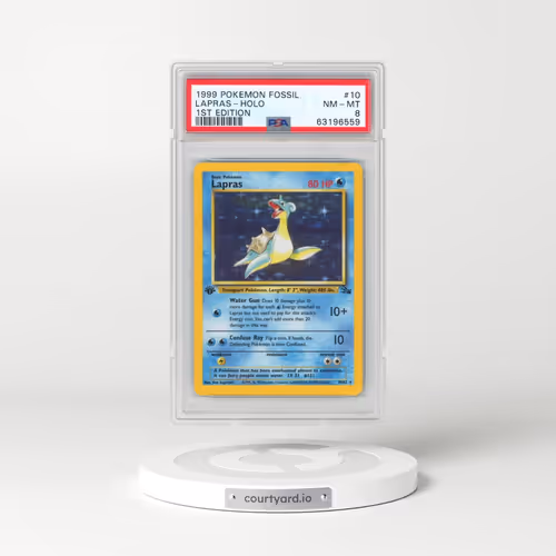 1999 Pokémon Fossil #10 Lapras - 1st Edition Holo (PSA 8 NM-MT)