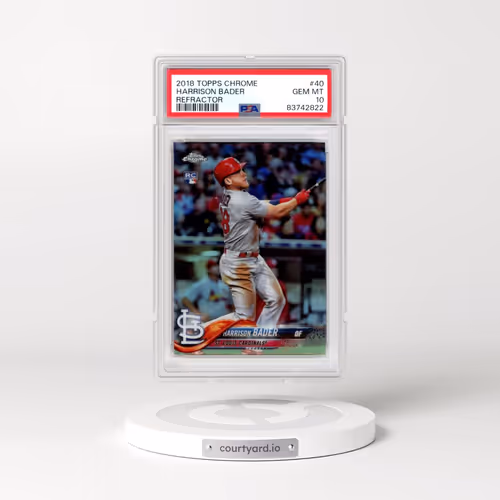 2018 Topps Chrome #40 Harrison Bader - Refractor (PSA 10 GEM MINT)