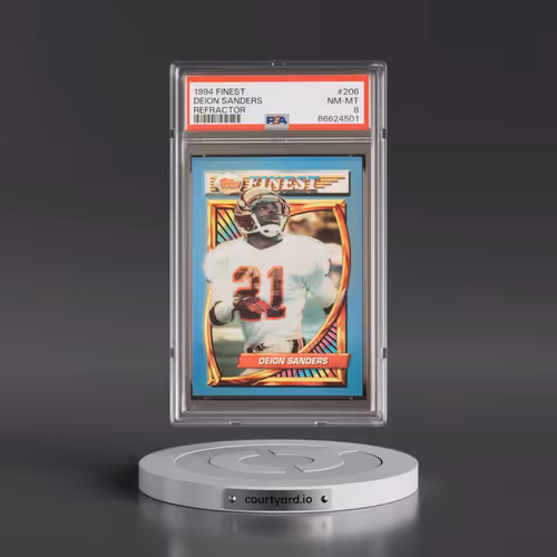 1994 Finest #206 Deion Sanders - Refractor (PSA 8 NM-MT)