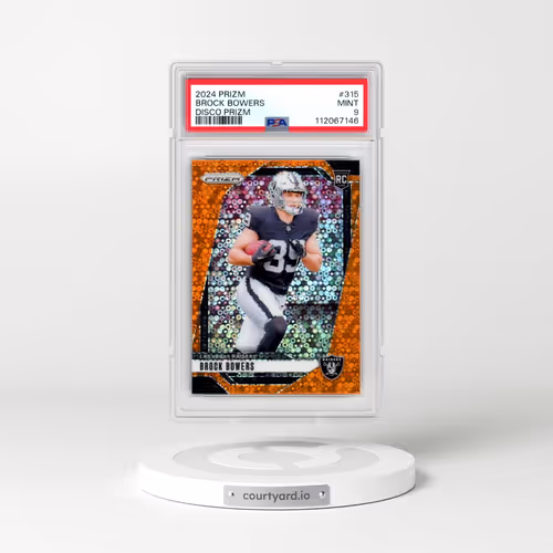 2024 Panini Prizm #315 Brock Bowers - Disco Prizm (PSA 9 MINT)