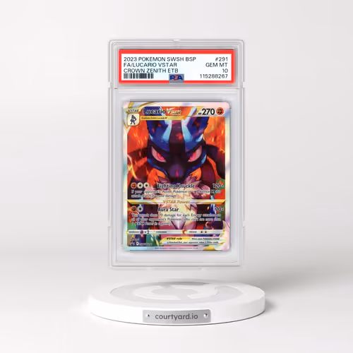 2023 Pokémon Swsh Black Star Promo #291 Lucario Vstar - Full Art Crown Zenith Elite Trainer Box (PSA