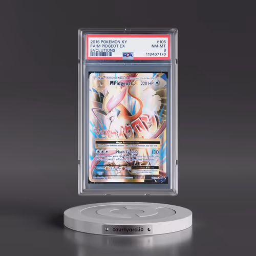 2016 Pokémon XY Evolutions #105 M Pidgeot EX - Holo Full Art (PSA 8 NM-MT)