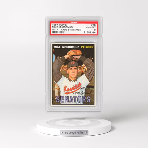 1967 Topps #86 Mike McCormick - With Trade Statement (PSA 8 NM-MT)