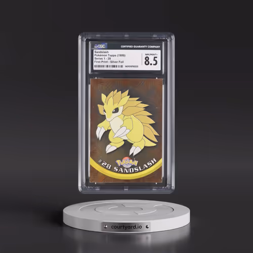 1999 Series 1 (Oval Nintendo Seal) #28 Sandslash - First Print (Blue Topps Logo) Silver Foil (Smooth