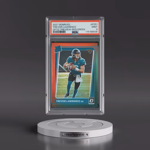2021 Panini Donruss #P251 Trevor Lawrence - Optic Preview-Red/Green (PSA 9 MINT)
