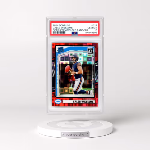 2024 Panini Donruss #327 Caleb Williams - Optic Preview-Red Pandora (PSA 10 GEM MINT)