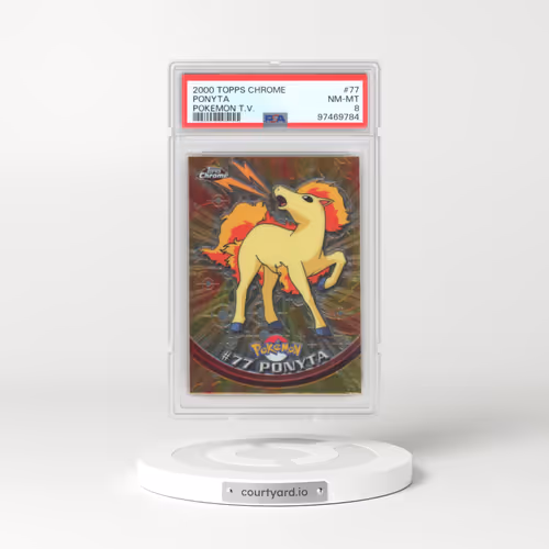 2000 Chrome Series 1 #77 Ponyta - Chrome (Topps Chrome Stamp on Front of Card) (PSA 8 NM-MT)