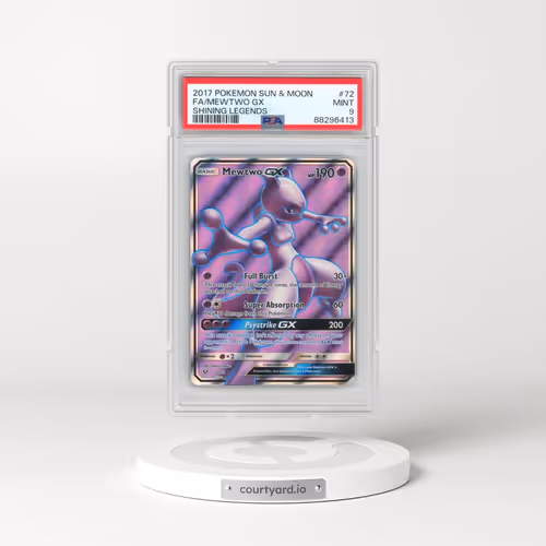 2017 Pokémon Sun & Moon Shining Legends #72 Mewtwo GX - Holo Full Art (PSA 9 MINT)