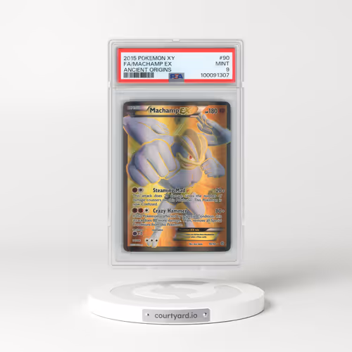 2015 Pokémon XY Ancient Origins #90 Machamp EX - Holo Full Art (PSA 9 MINT)