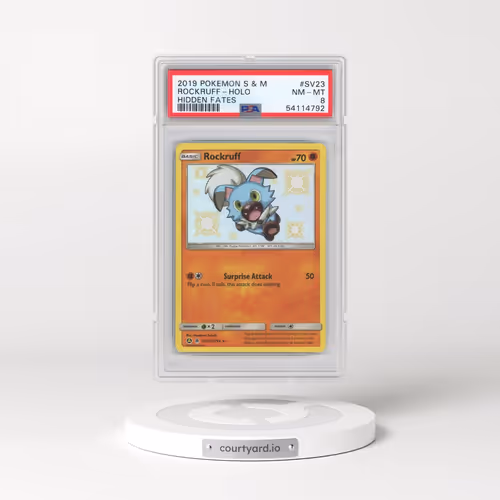 2019 Pokémon Sun & Moon Hidden Fates #SV23 Rockruff - Holo (PSA 8 NM-MT)