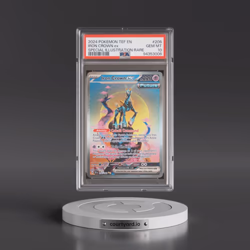 2024 Pokémon Tef EN-Temporal Forces #206 Iron Crown EX - Holo Special Illustration Rare (PSA 10 GEM
