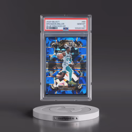 2023 Panini Select #80 Brandon Miller - Blue Cracked Ice (PSA 10 GEM MINT)
