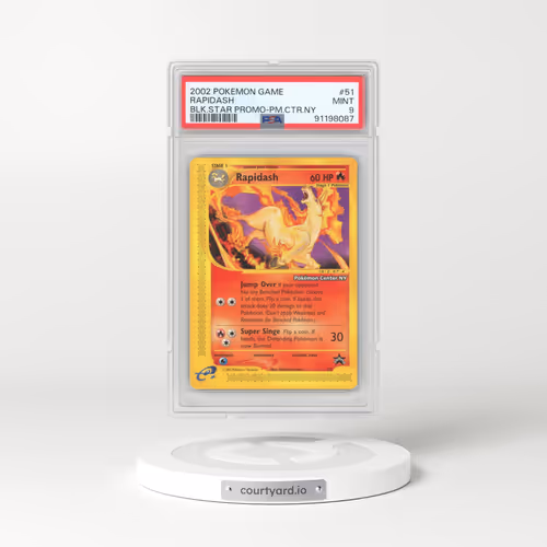2002 Pokémon Game Promo #51 Rapidash - Black Star-Pokemon Center NY (PSA 9 MINT)