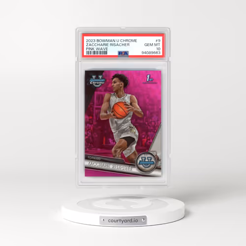 2023 Bowman University Chrome #9 Zaccharie Risacher - Pink Wave (PSA 10 GEM MINT)