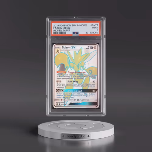 2019 Pokémon Sun & Moon Hidden Fates #SV72 Scizor GX - Holo Full Art (PSA 9 MINT)