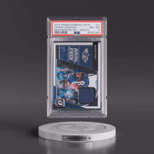 2018 Panini Donruss Optic Rookie Phenoms Relics #LJ Lamar Jackson - Horizontal (PSA 8 NM-MT)