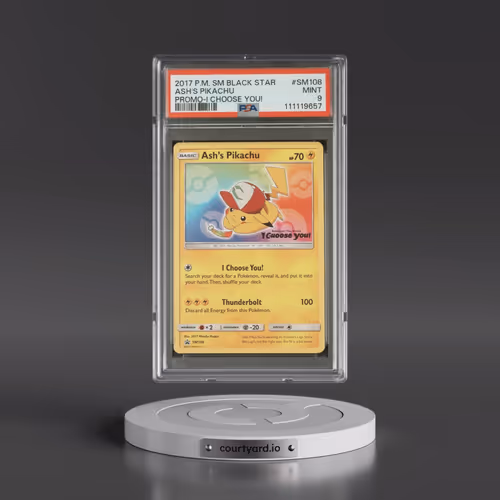 2017 Pokémon SM Black Star Promo #SM108 Ash's Pikachu - I Choose You! (PSA 9 MINT)