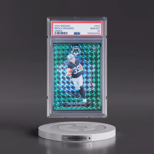 2024 Panini Mosaic #313 Brock Bowers - Green (PSA 10 GEM MINT)