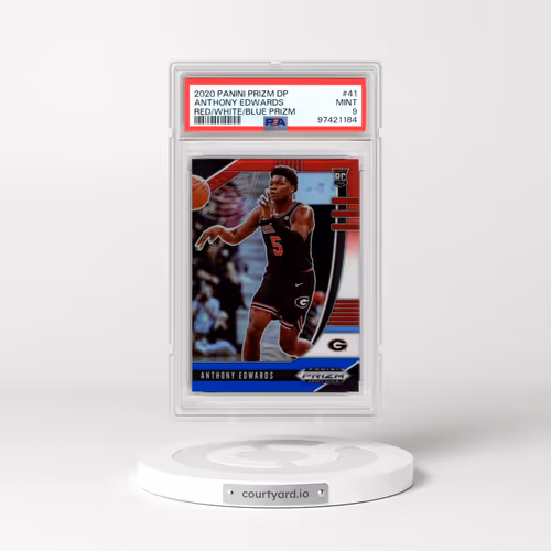 2020 Panini Prizm Draft Picks #41 Anthony Edwards - Red/White/Blue Prizm (PSA 9 MINT)