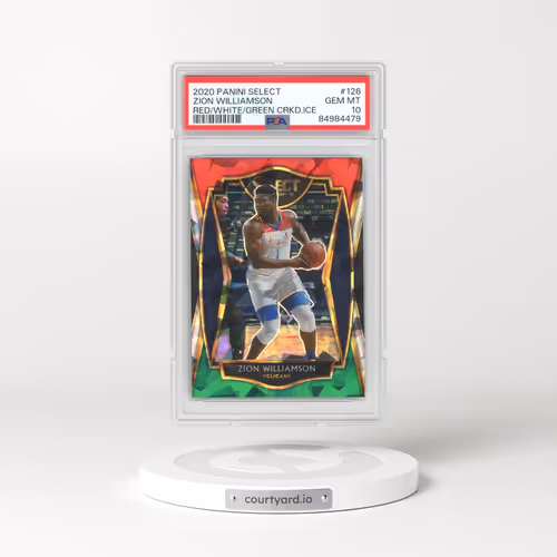 2020 Panini Select #126 Zion Williamson - Red/White/Green Cracked Ice (PSA 10 GEM MINT)