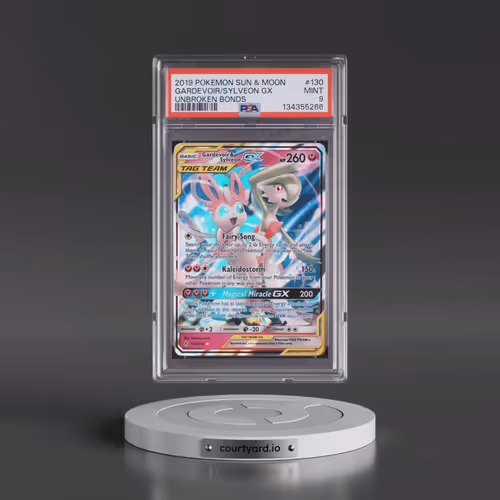 2019 Pokémon Sun & Moon Unbroken Bonds #130 Gardevoir & Sylveon GX - Holo (PSA 9 MINT)