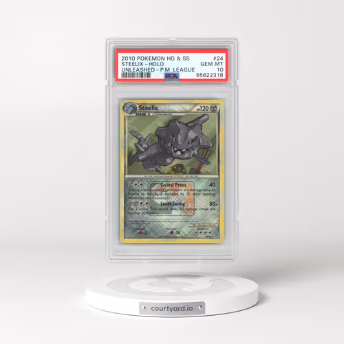 2010 Pokémon Heartgold & Soulsilver Unleashed #24 Steelix - Holo Crosshatch-2011 Pokemon League (PSA