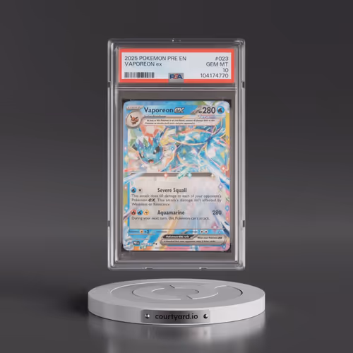 2025 Pokémon Pre EN-Prismatic Evolutions #023 Vaporeon EX - Holo (PSA 10 GEM MINT)