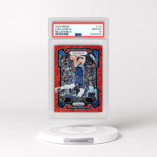 2023 Panini Prizm #110 Luka Doncic - Red Sparkle (PSA 10 GEM MINT)