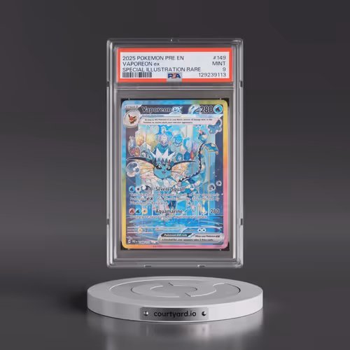 2025 Pokémon Pre EN-Prismatic Evolutions #149 Vaporeon EX - Holo Special Illustration Rare (PSA 9 MI