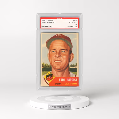 1953 Topps #65 Earl Harrist (PSA 6 EX-MT)