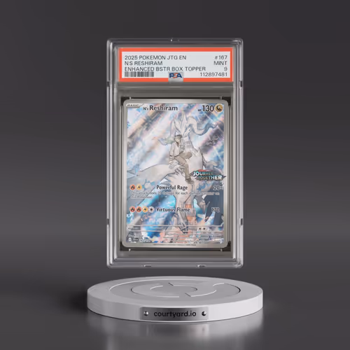 2025 Pokémon Jtg EN-Journey Together #167 N's Reshiram - Enhanced Booster Box Topper (PSA 9 MINT)