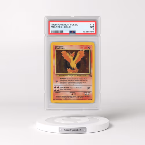 1999 Pokémon Fossil #12 Moltres - Holo (PSA 7 NM)