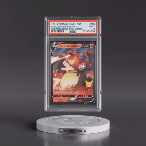 2021 Pokémon Swsh Black Star Promo #133 Lance's Charizard V - Holo Celebrations Collection (PSA 9 MI