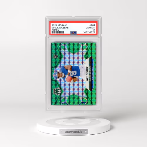 2024 Panini Mosaic #284 Malik Nabers - Green (PSA 10 GEM MINT)