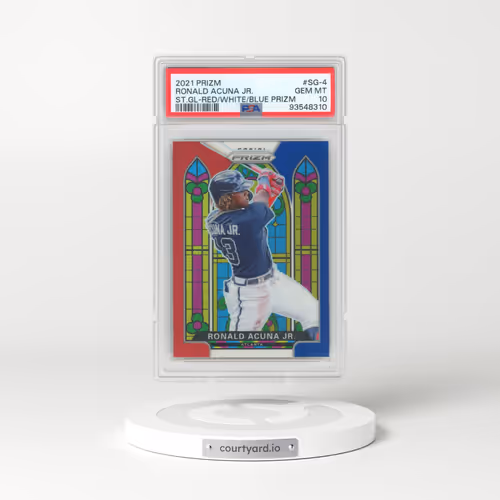 2021 Panini Prizm Stained Glass #SG-4 Ronald Acuna Jr. - Red/White/Blue Prizm (PSA 10 GEM MINT)