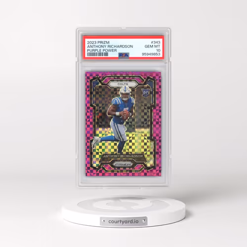 2023 Panini Prizm #343 Anthony Richardson - Purple Power (PSA 10 GEM MINT)