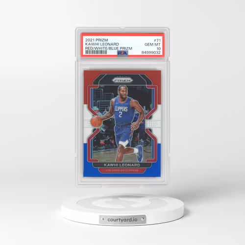 2021 Panini Prizm #71 Kawhi Leonard - Red/White/Blue Prizm (PSA 10 GEM MINT)