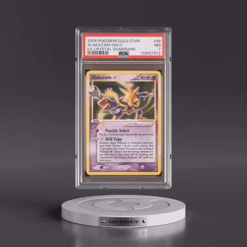 2006 Pokémon EX Crystal Guardians #99 Alakazam - Holo Gold Star (PSA 7 NM)