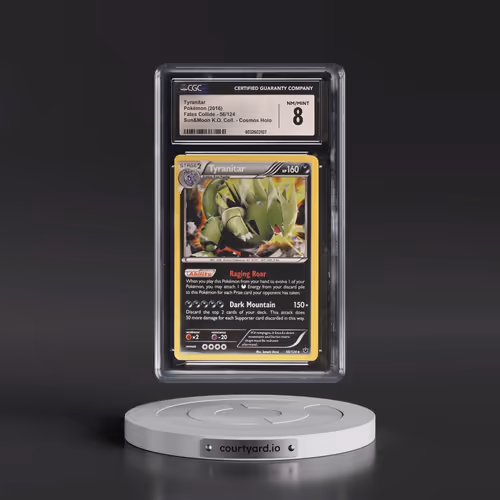 2016 Fates Collide #56/124 Tyranitar - Sun & Moon Knock Out Collection Cosmos Holo (CGC 8 NM-MT)