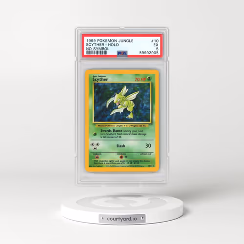 1999 Pokémon Jungle #10 Scyther - Holo No Symbol (PSA 5 EX)