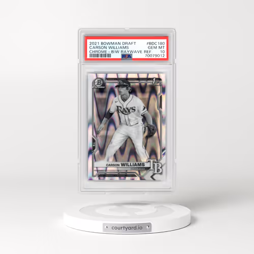 2021 Bowman Draft #BDC180 Carson Williams - Chrome-Black & White Raywave Refractor (PSA 10 GEM MINT)