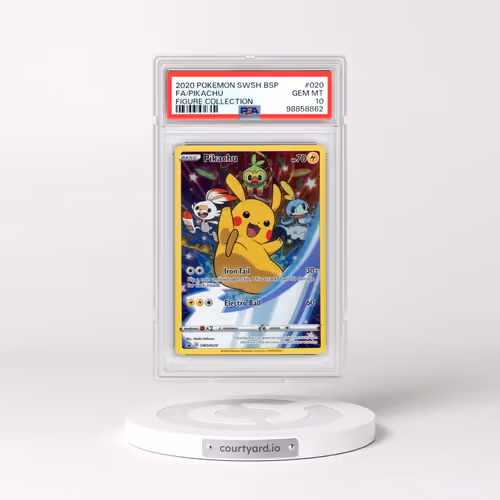 2020 Pokémon Swsh Black Star Promo #020 Pikachu - Full Art Figure Collection (PSA 10 GEM MINT)