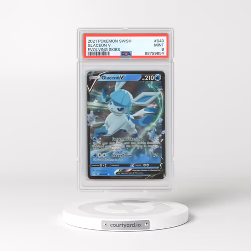 2021 Pokémon Sword & Shield Evolving Skies #040 Glaceon V - Holo (PSA 9 MINT)