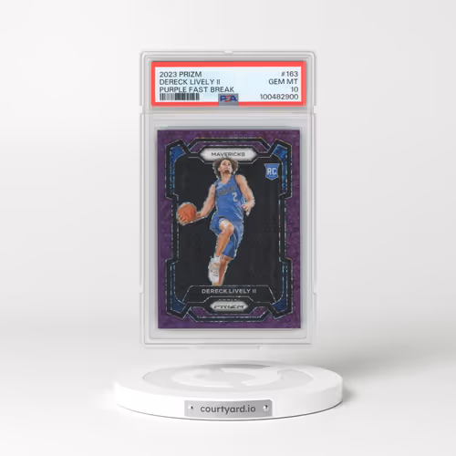 2023 Panini Prizm #163 Dereck Lively II - Purple Fast Break (PSA 10 GEM MINT)