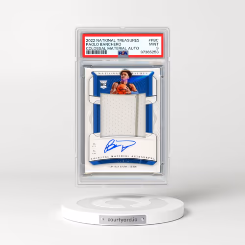 2022 Panini National Treasures Colossal Material Autographs #PBC Paolo Banchero (PSA 9 MINT)