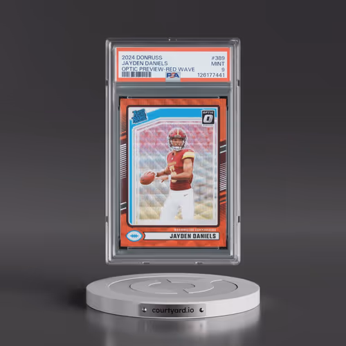 2024 Panini Donruss #389 Jayden Daniels - Optic Preview-Red Wave (PSA 9 MINT)