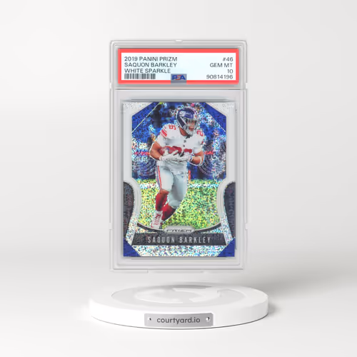 2019 Panini Prizm #46 Saquon Barkley - White Sparkle (PSA 10 GEM MINT)