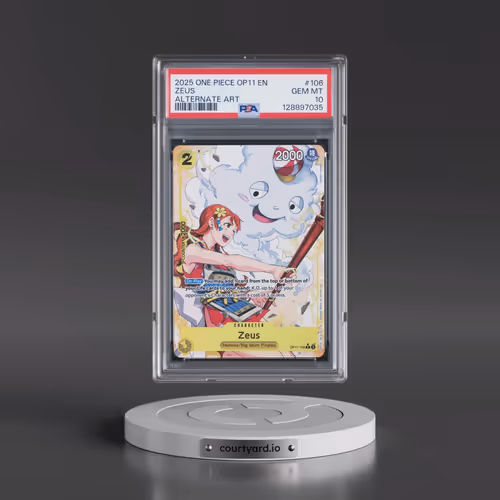 2025 One Piece OP11-A Fist of Divine Speed #106 Zeus - Alternate Art (PSA 10 GEM MINT)